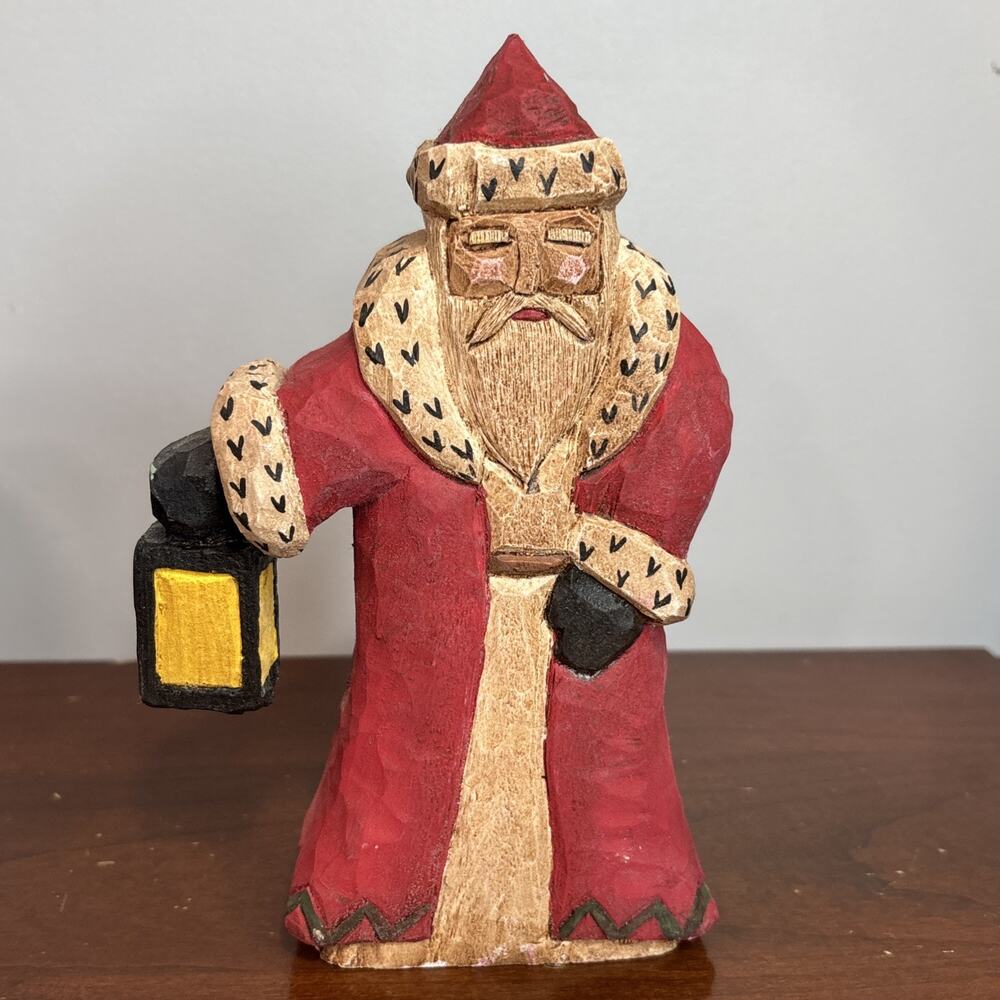 Old World Santa Sven Claus Norway By Lancy Smith Hand Carved Folk Art